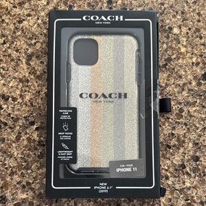 Coach Silver iPhone Case Elegant Protective Design